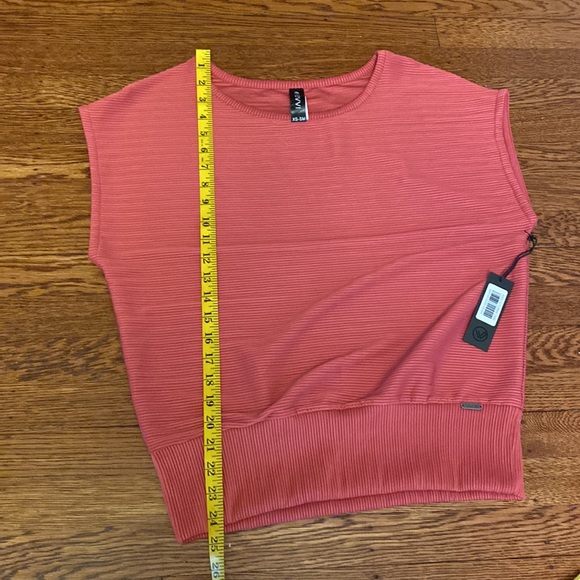 NWT SAVVI XS-SM Garnet Rose Ribbed Kimono Sleeve KARLI Top - Picture 11 of 12